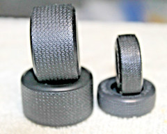 4 SUPER WIDE SUPER STREET SPECIAL TREADED TIRES & 2 FRONT 1/25 SCALE