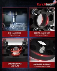 Torchbeam 5×4.5 to 5×4.75 Hub Centric Wheel Adapter 1.25? for Edge, Mustang,