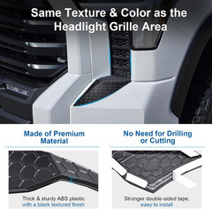 Front Side Headlight Grille Patch Decors Compatible with 2026 2025 2024 2023 202