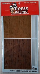 GOFER RACING DECALS wood grain bed strips SHEET 1:24 1:25 CAR MODEL 11043