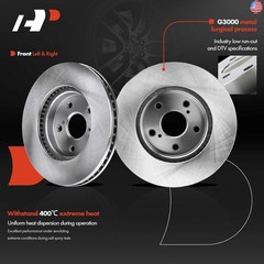A-Premium 11.65 inch (296mm) Front Vented Disc Brake Rotors Compatible with