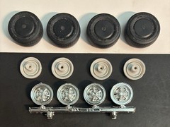 69 Firebird STOCK TIRES, WHEELS SET 661 1651 AMT Model Car Part COMBINE PARTS