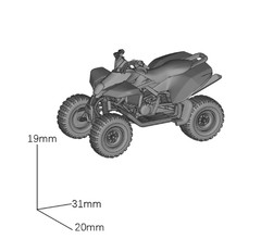 1/64 Beach Motorcycle Model Four Wheel Garage Model Accessories Colorless