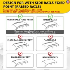 AUXMART Roof Rack Cross Bars Compatible for Toyota Sienna 2011-2020 Luggage