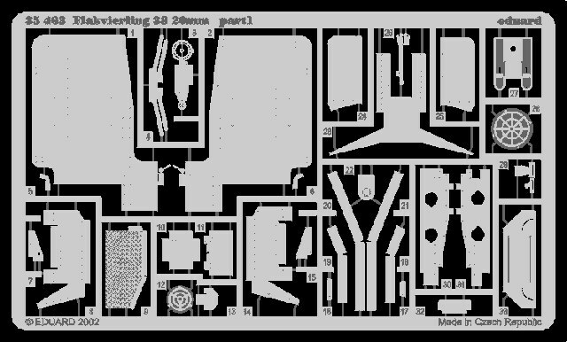 Eduard #35463 Photoetch for 1/35 German Flakvierling 38 20mm for Tamiya kit