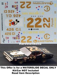 NASCAR DECAL #22 MICKEY MOUSE – EASTERN 1972 PLYMOUTH ROAD RUNNER BROOKS 1/25