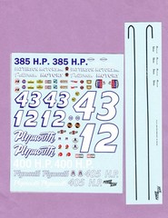 1/25 POWERSLIDE 1964 #43 RICHARD PETTY PLYMOUTH 1964 BELVEDERE DECAL