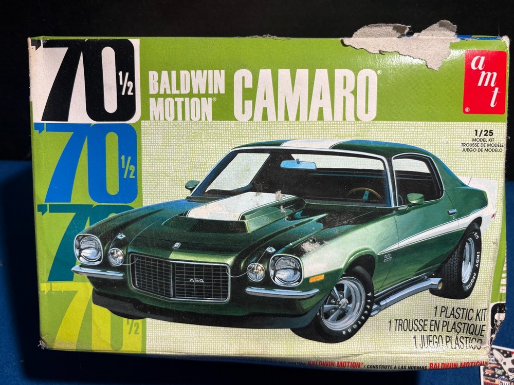 1/25 AMT 1970 1/2 CHEVROLET CAMARO BALDWIN MOTION MODEL CAR KIT OPEN READ BOX6/7