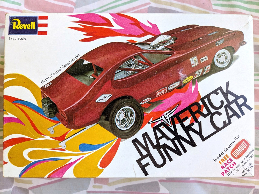 L@@K! *RARE *VINTAGE REVELL MAVERICK FUNNY CAR KIT **100% COMPLETE **SUPER C@@L!