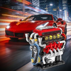 STEM V8 Engine Model Kit with USB Motor – Perfect for Ages 8+ & Collectors