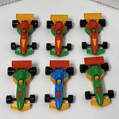 Lot Of 6 1970’s Bruder Plastic Miniature Formula 1 Race Car Made In Germany
