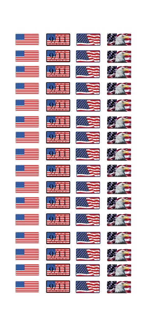 1/24 1/25 scale model car assorted USA US Flag license plates tags 1:25