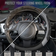 Car Pass Line Rider Microfiber Leather Sporty Steering Wheel Cover Universal