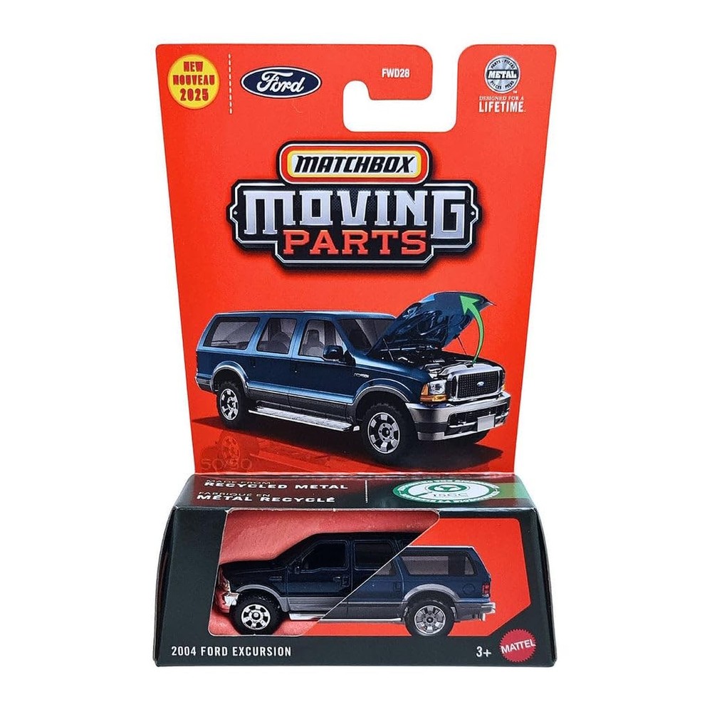 Hot Wheels Match Box Moving Parts 2004 Ford Excursion for 3 Years 1/64, Blue