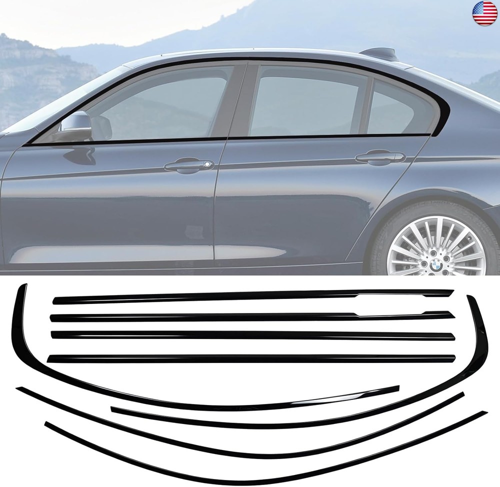 Stainless Steel Window Trim Chrome Delete for BMW F30 2012-2018 Black Window