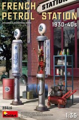 Miniart 1/35 French Gas Station 1930s-1940s Plastic Model MA35616