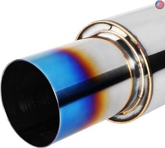 DNA MOTORING EXA-MF-001-T2 Stainless Steel Straight Through Exhaust Muffler