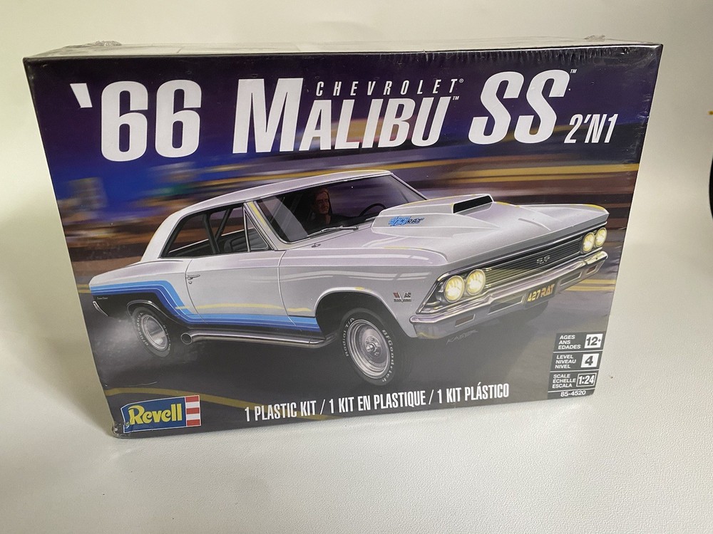 Revell 66 Chevrolet Malibu SS 2’N1 Plastic Model Kit Sealed Box