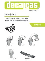 Decalcas Detail-Up Parts 1.2mm Hosejoints Resin parts & Braided Line #DCL-PAR047