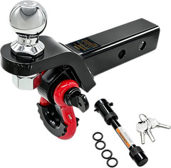 Trailer Hitch Ball Mount with Tow Shackle and 3/4″ Hitch Pin Clip for Heavy Duty