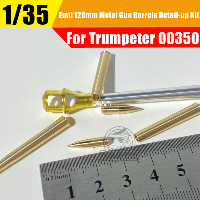 1/35 German Emil Tank Metal Gun Barrel+Shells Detail-up Part for Trumpeter 00350