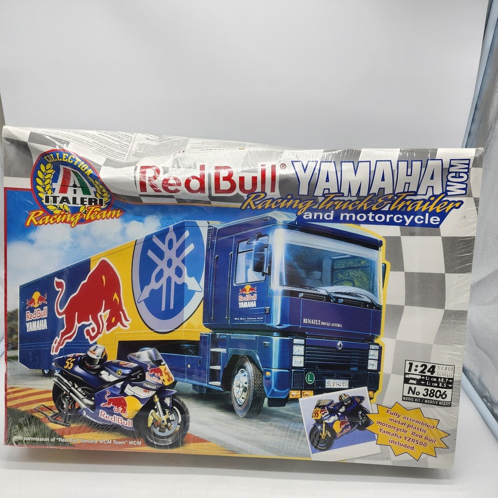 Italeri 2001 1/24 Red Bull Yamaha Racing Truck & Trailer with Motorcycle 