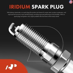 A-Premium Set of 4 Ignition Coil Pack and Iridium Spark Plugs Compatible with