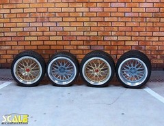 1/24 19 Work Meister VS XX Wheels w/Bridgestone Potenza Narrow Tyres
