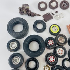 Vintage Model Car Parts Lot 1/24 1/25 Scale Tires Wheels Junkyard Scrap Building