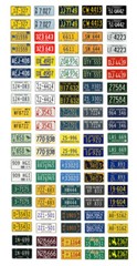 1/32 scale model car assorted USA 1950s license plates state tags 1:32
