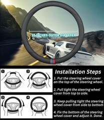 Deer Route Custom-Fit For Bmw Steering Wheel Cover Premium Leather Car Steering