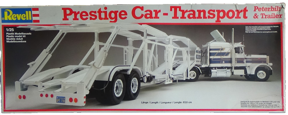 Revell 7432 1:25 Scale Prestige Car-Transport & Peterbilt Tractor open box