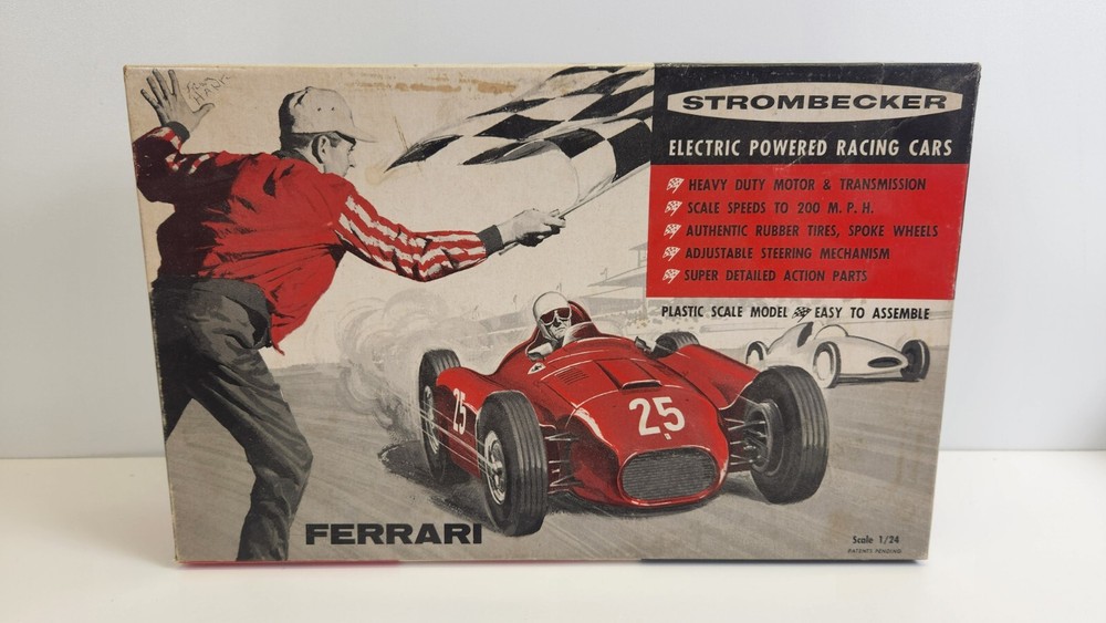 Vintage Strombecker Ferrari D50 V8 Electric Racing Car 1:24 Model Kit # D52-200