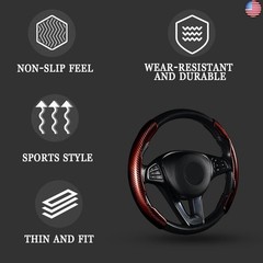Steering Wheel Cover, 2PCS Segmented Steering Wheel Protector, Carbon Fiber
