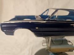 Body Shell 1967 Dodge Charger 1/25 MPC, grill, clear hood, 2 tires with wheels,