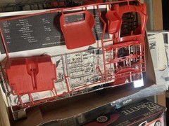 Mpc 1979 large 1/16 scale 1957 Corvette boxed Red And Black Parts Only Model Kit