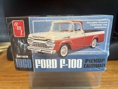 1/25 AMT 1960 FORD F-100 PICKUP W/TRAILER MODEL KIT NEW IN FACTORY PLASTIC