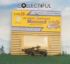 ROCO – HO MODEL MINITANKS – #Z-145 JEEP M38 A1 ANTI-TANK GUN – ON CARD 🔥AUSTRIA