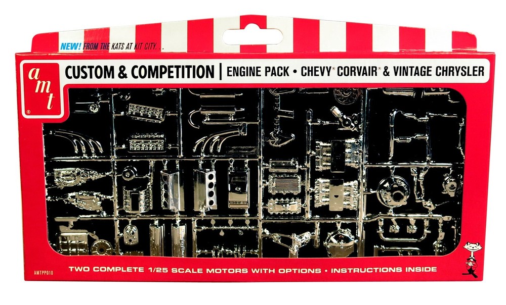 1:25 AMT *ENGINE PACK* Chevy Corvair & Vintage Chrysler *BRAND NEW*