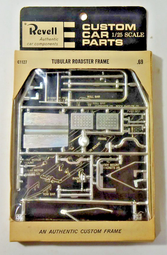 Vintage Revell Custom Car parts #C-1127 Tubular Chrome Roadster frame complete