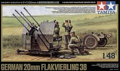 Tamiya German 20mm Flakvierling 38 – Plastic Model Military Vehicle Kit – 1/48