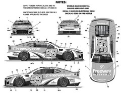 NASCAR DECAL #99 FREEWAY.COM ATLANTA WINNER 2024 CAMARO DANIEL SUAREZ 1/24