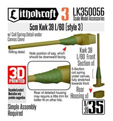 Lithokraft 1/35 5cm Kwk 39 L/60 with Canvas and Coil Style #3