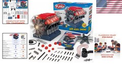 Realistic V8 Engine Model – Battery-Powered STEM Educational Kit for Ages 12+