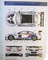 Decalpool 1/24 Scale BMW M6 GT3 Frankfurt Show Car Decal Sheet DP195 for Beemax