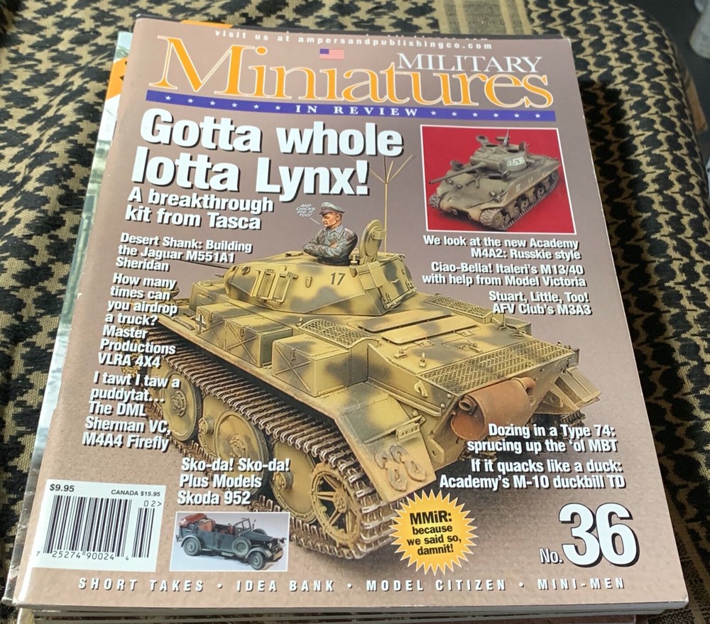 MMIR #36 LYNX M551A1 VLRA M4A4 FIRFLY M13/40 Military Miniatures In Review OOP