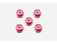 TAMIYA 15493 Mini 4WD 2mm Aluminum Lock Nut (Red, 5pcs.)