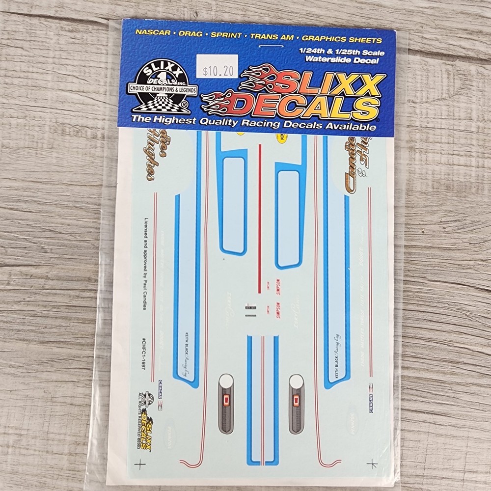 Slixx 1697 Candies & Hughes Cuda F/C Drag Waterslide Decal 1/24 Scale NASCAR