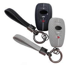 Silicone Rubber Key Fob Cover for Subaru Ascent BRZ Crosstrek Black Grey Key