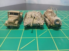 Africa Corps 1/72 1/87 ? Army Tank Trucks Built Model WW II German Tan Diorama